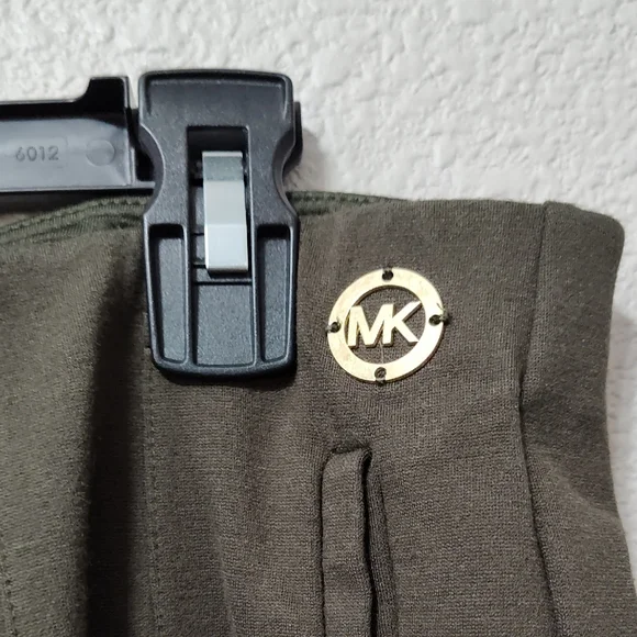 Michael Michael Kors Knit Chic Olive Green Stretch Trousers Size Large - Picture 3 of 7